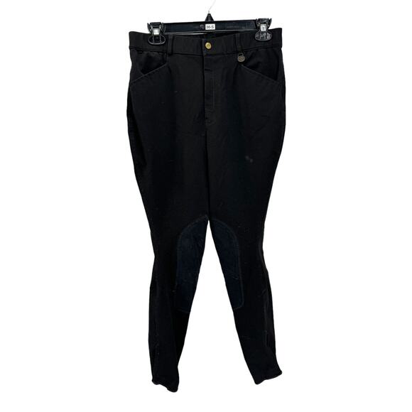 Ovation Men's Black Men's EuroWeave DX Suede Knee Patch Breech Pants Size 32/L - Picture 1 of 7